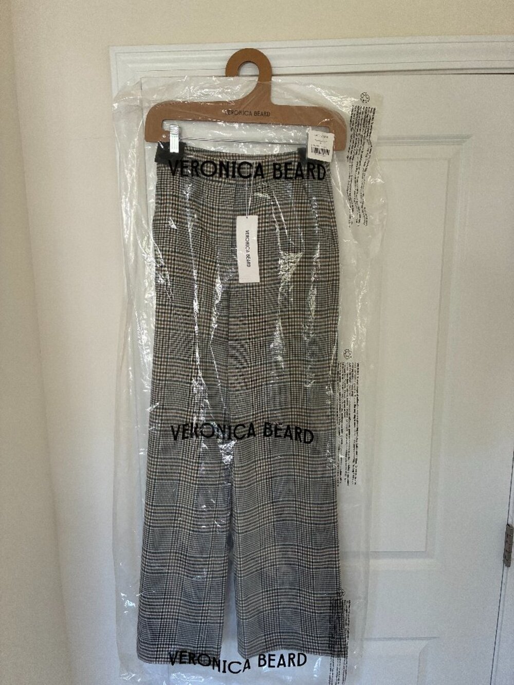 Veronica Beard Tonelli Plaid Wide Leg Pant Ecru Green Size 0 NWT Matching Suit